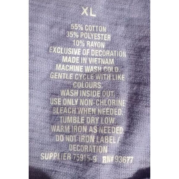 St. John's Bay Shirt Ladies Extra Large Blue Short Sleeve Funday - Picture 7 of 8